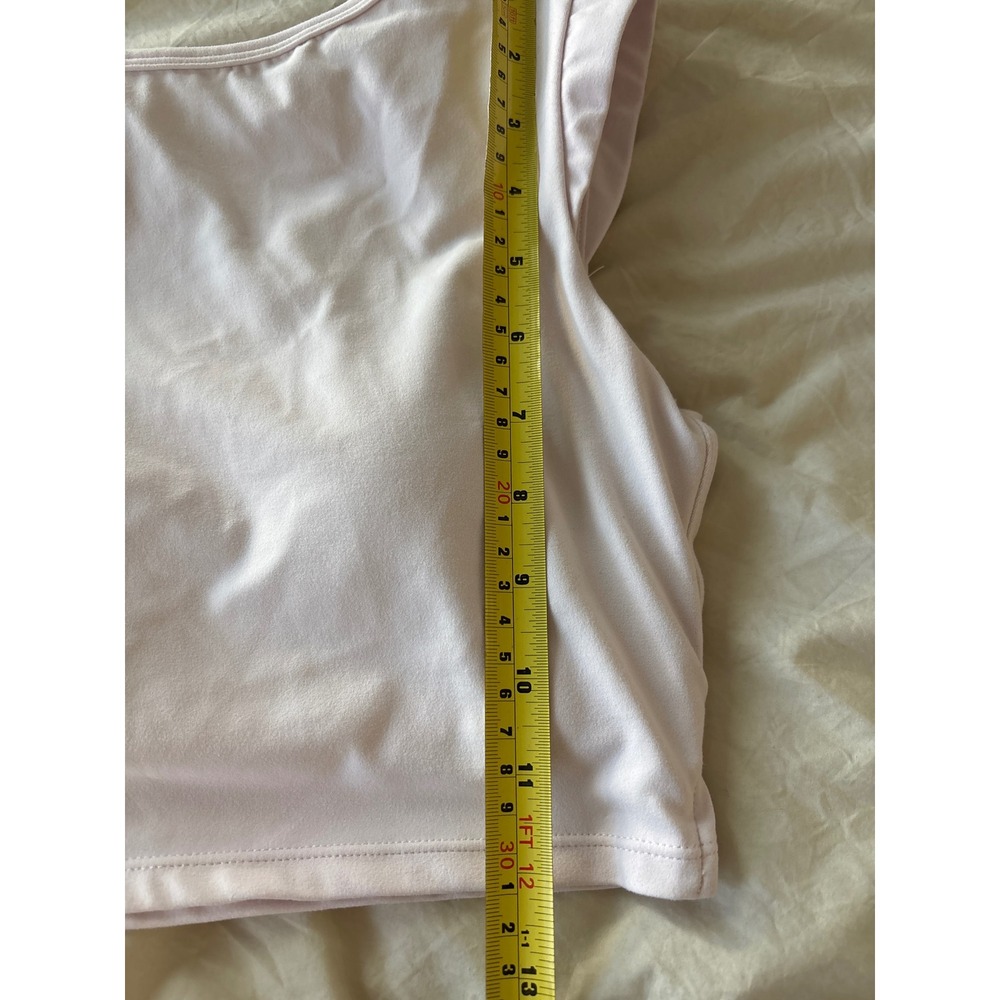 SOLD Glowmode FeatherFit Pink Just Do U-Back Cap Sleeve Slit Hem Crop Tank Top - Picture 6 of 7